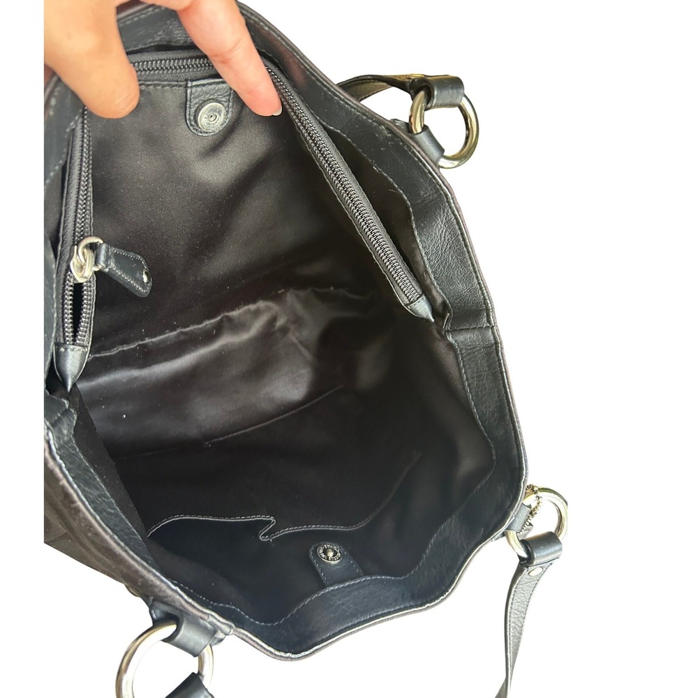 Coach Signature Jacquard Tote Bag Black Leather Trim F26246 Shoulder Bag - Picture 4 of 9